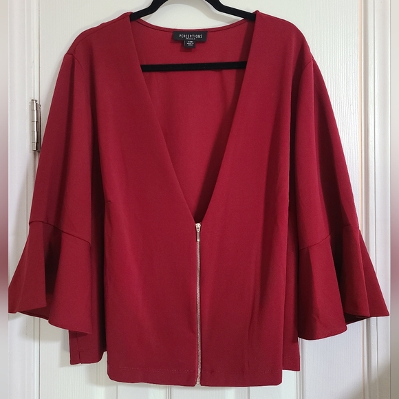 Burgundy Half Cropped Jacket - Picture 1 of 6